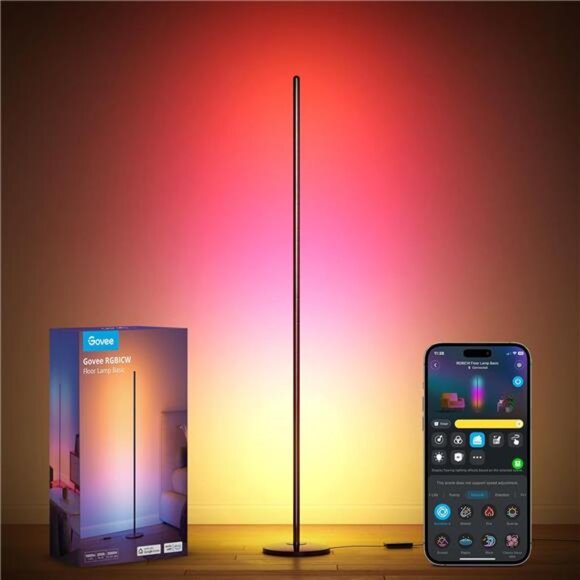 Govee RGBIC Floor Lamp, LED Corner Lamp Works with Alexa, 1000 Lumen Smart - Picture 1 of 6